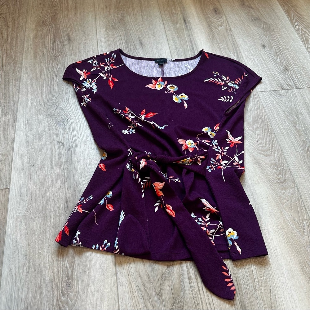 Purple Floral Ann Taylor Blouse
